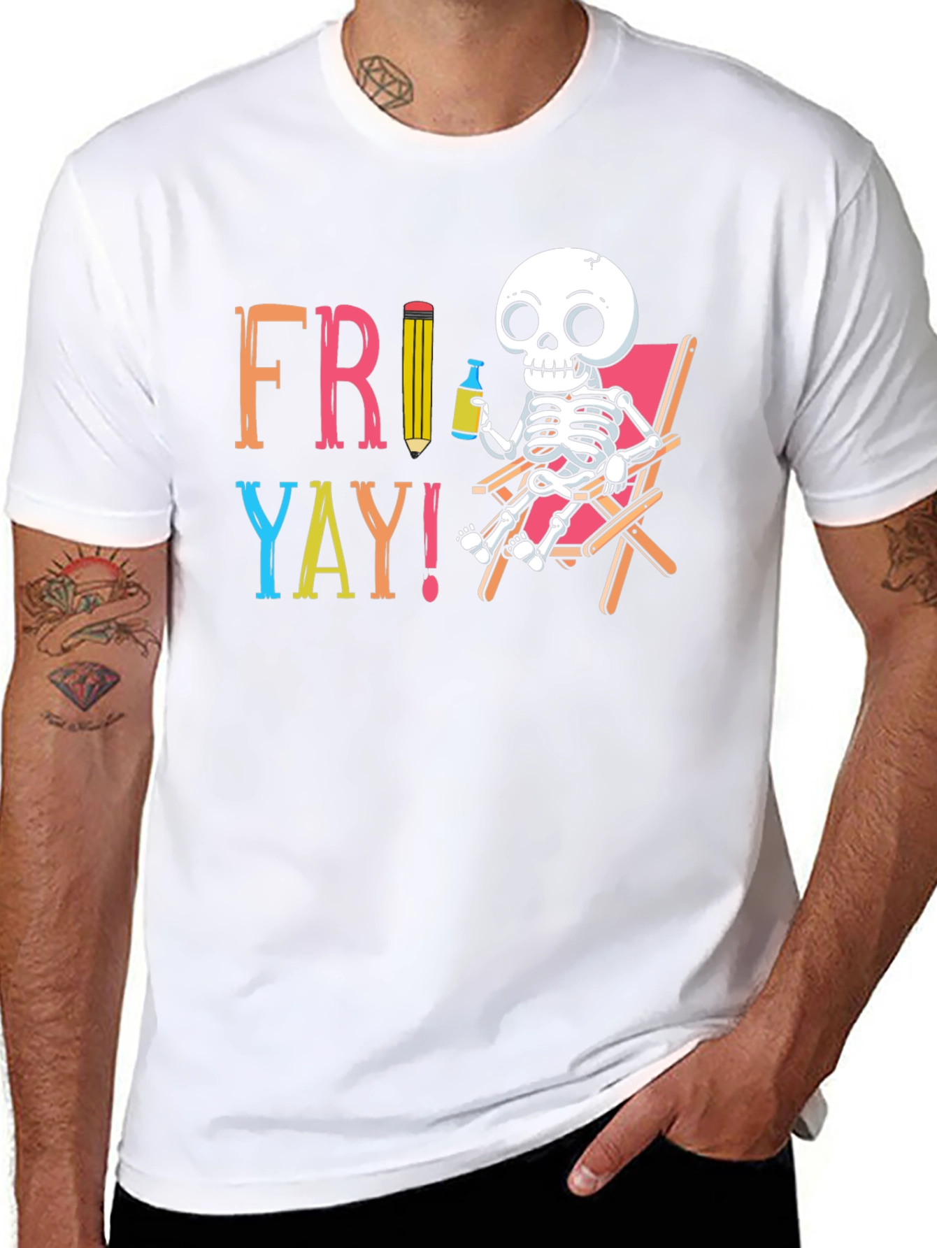 Fri-Yay Skeleton Graphic T-Shirt