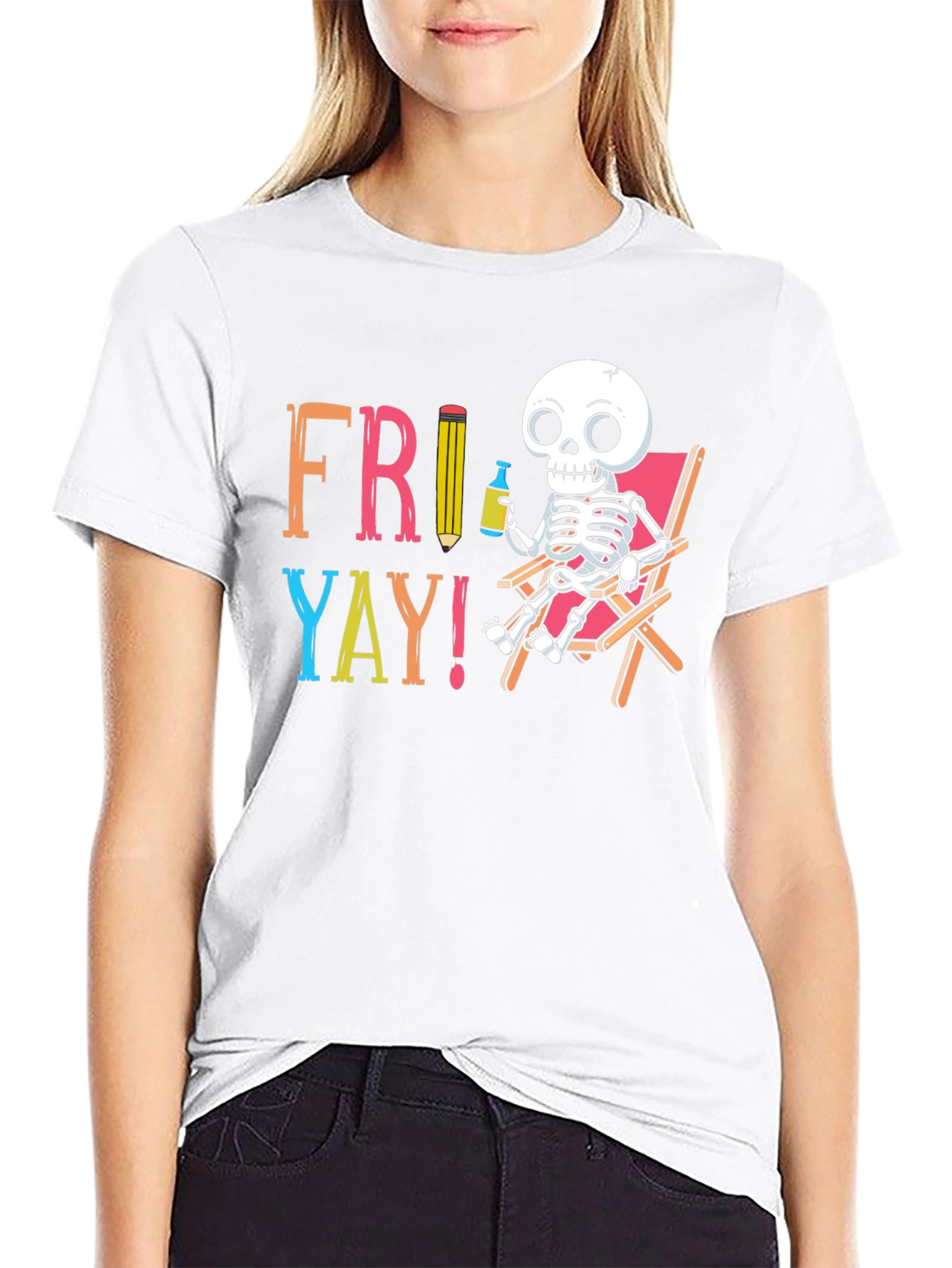 Fri-Yay Skeleton Graphic T-Shirt