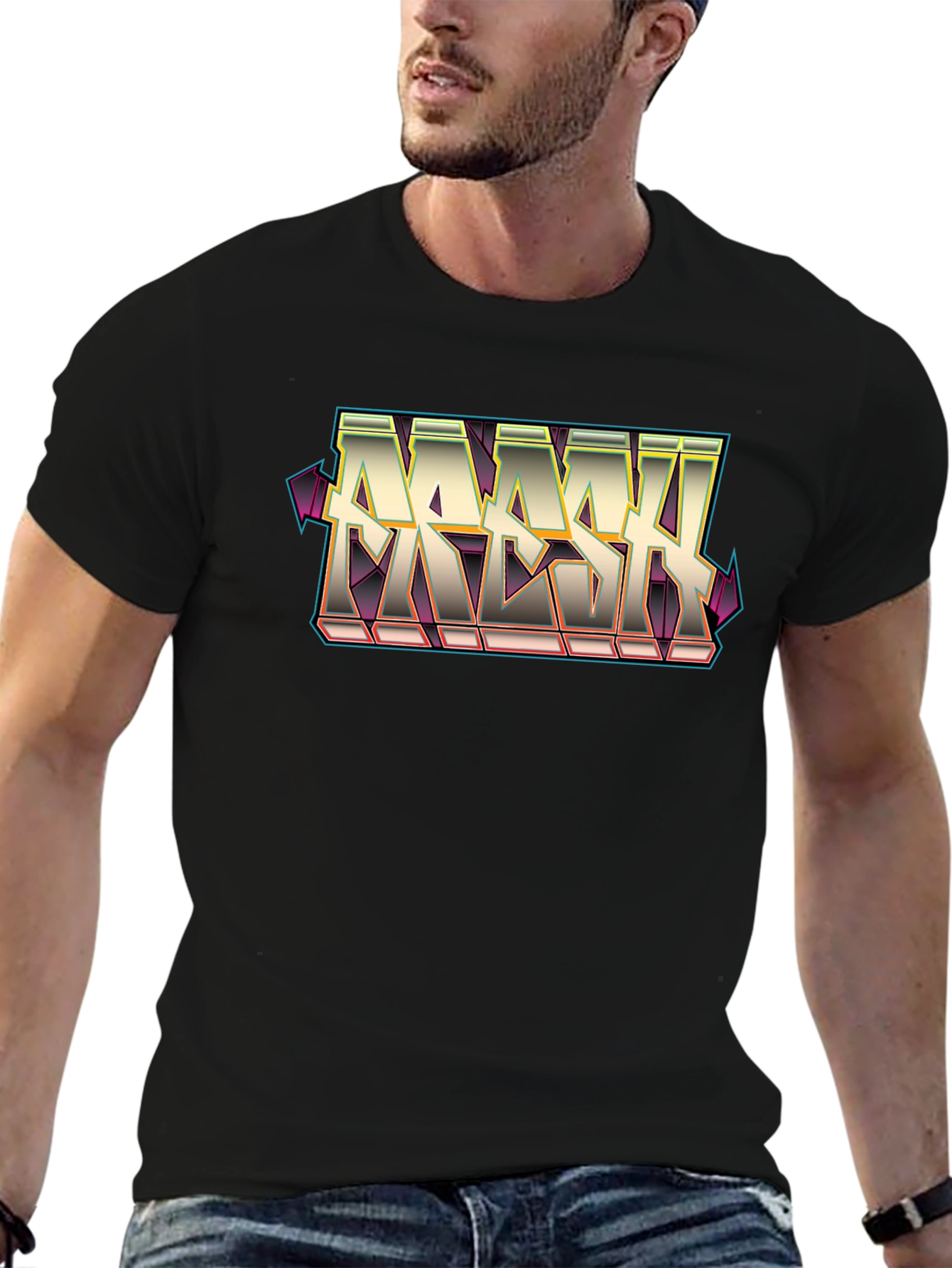 Fresh Graphic Tee - Street Style Black Cotton T-Shirt