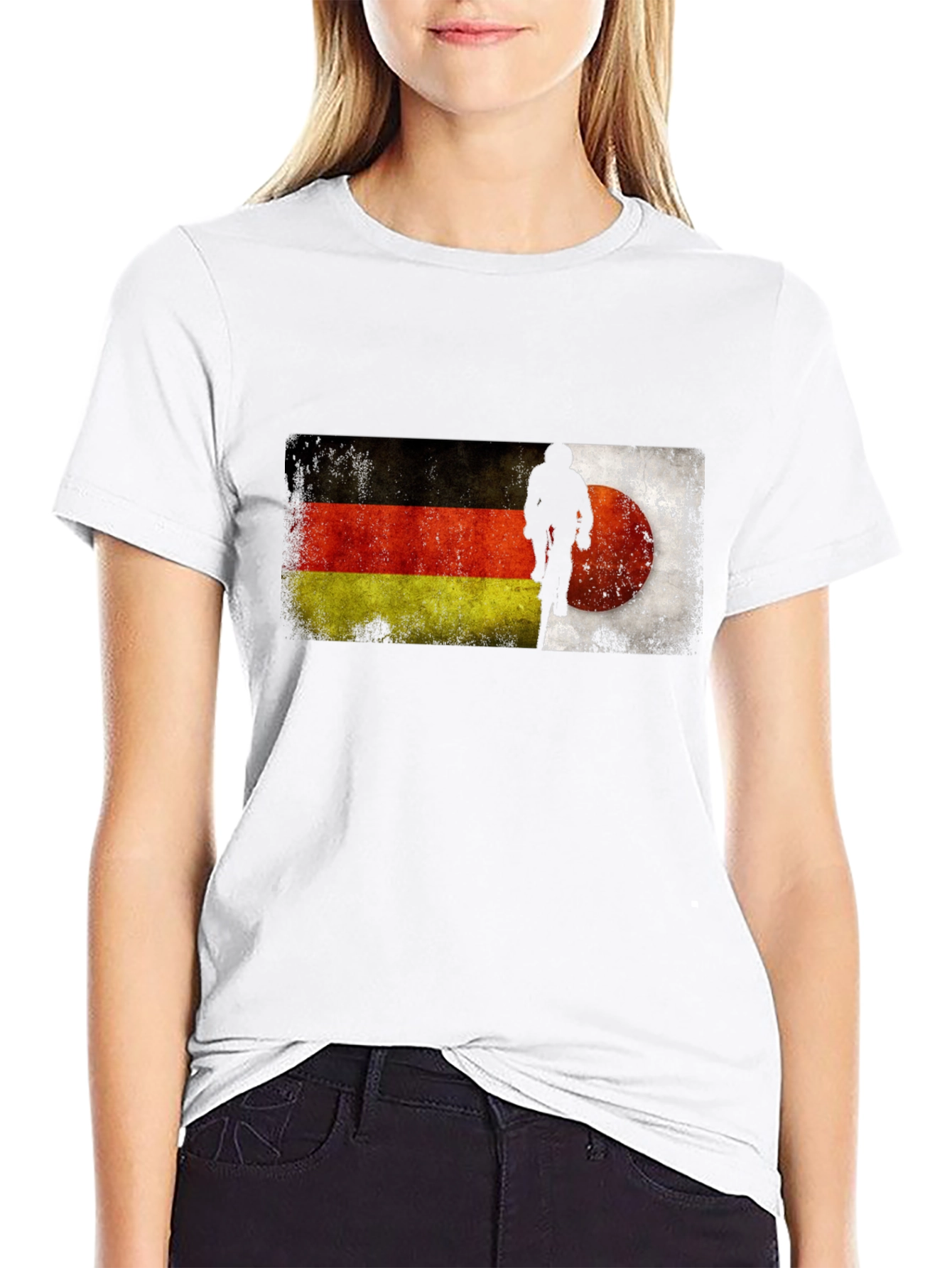 German Flag Mountain Biker Graphic T-Shirt