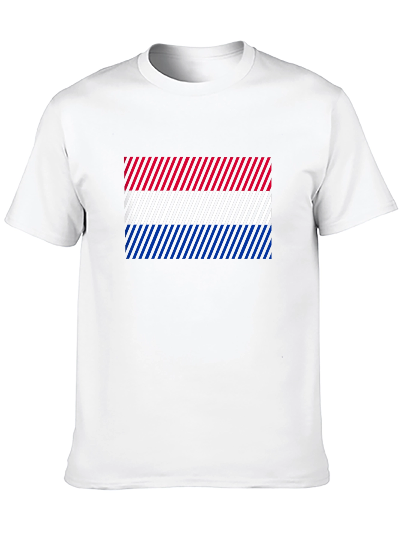 Striped Flag Graphic Print Crew Neck Tee