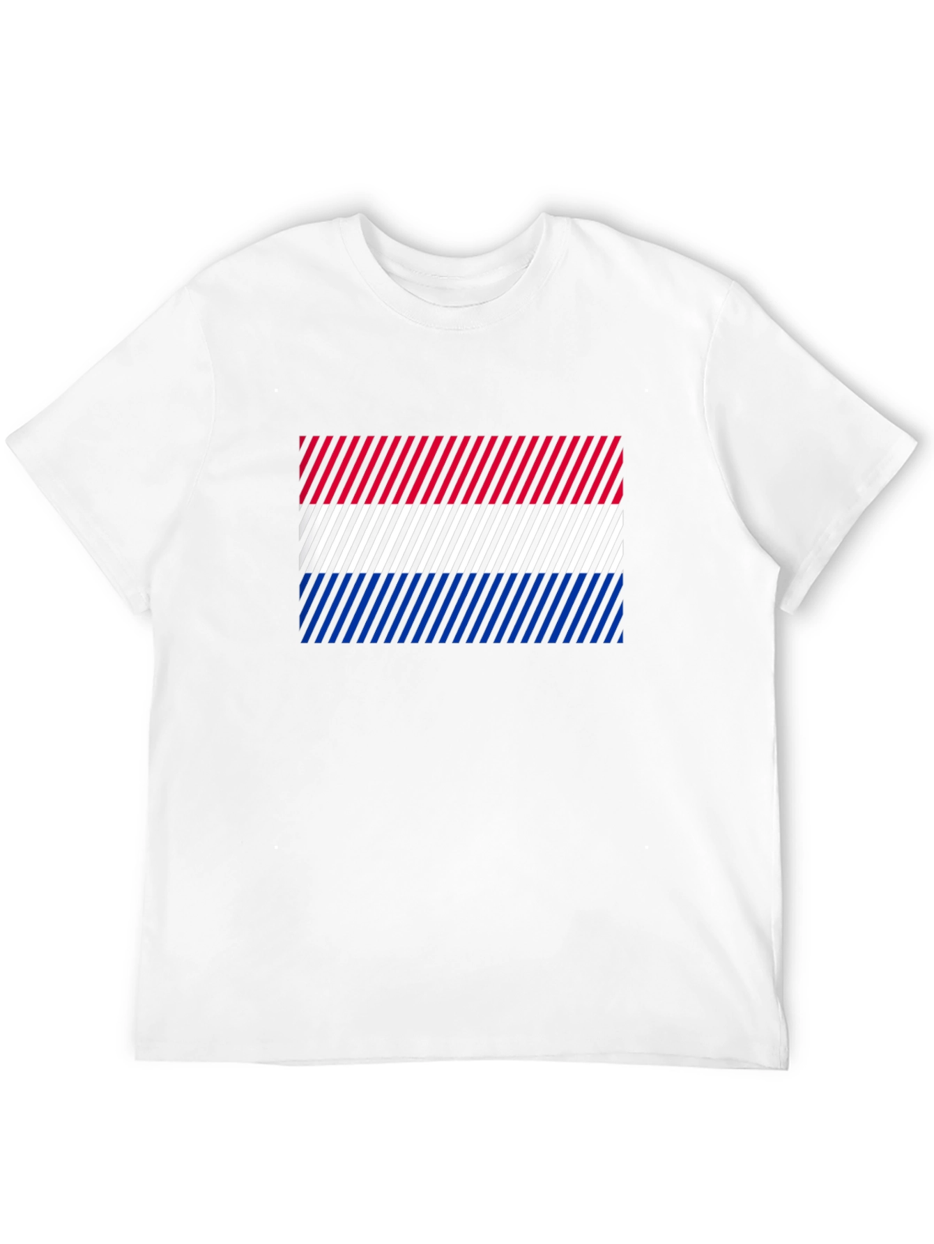 Striped Flag Graphic Print Crew Neck Tee