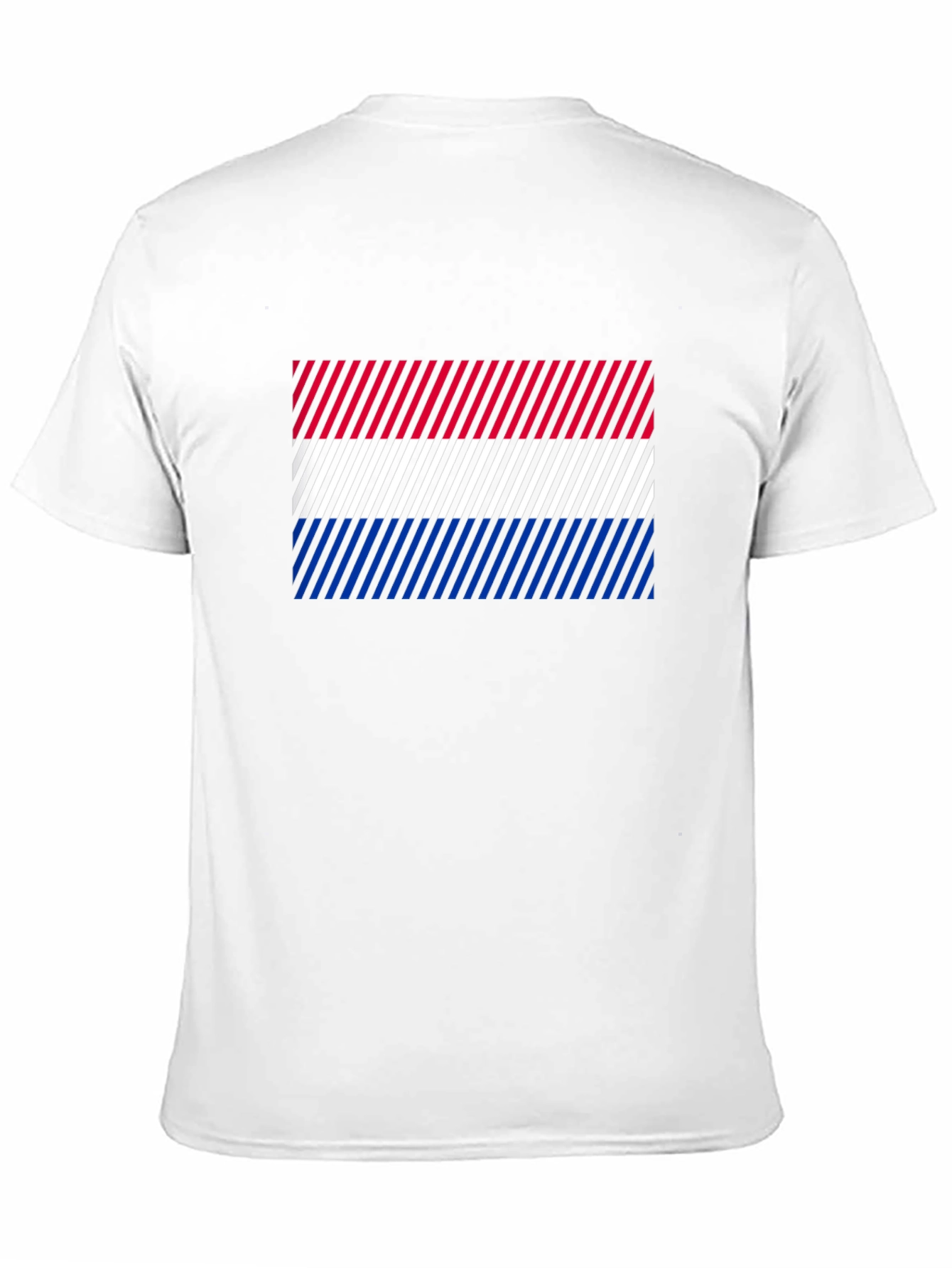 Striped Flag Graphic Print Crew Neck Tee