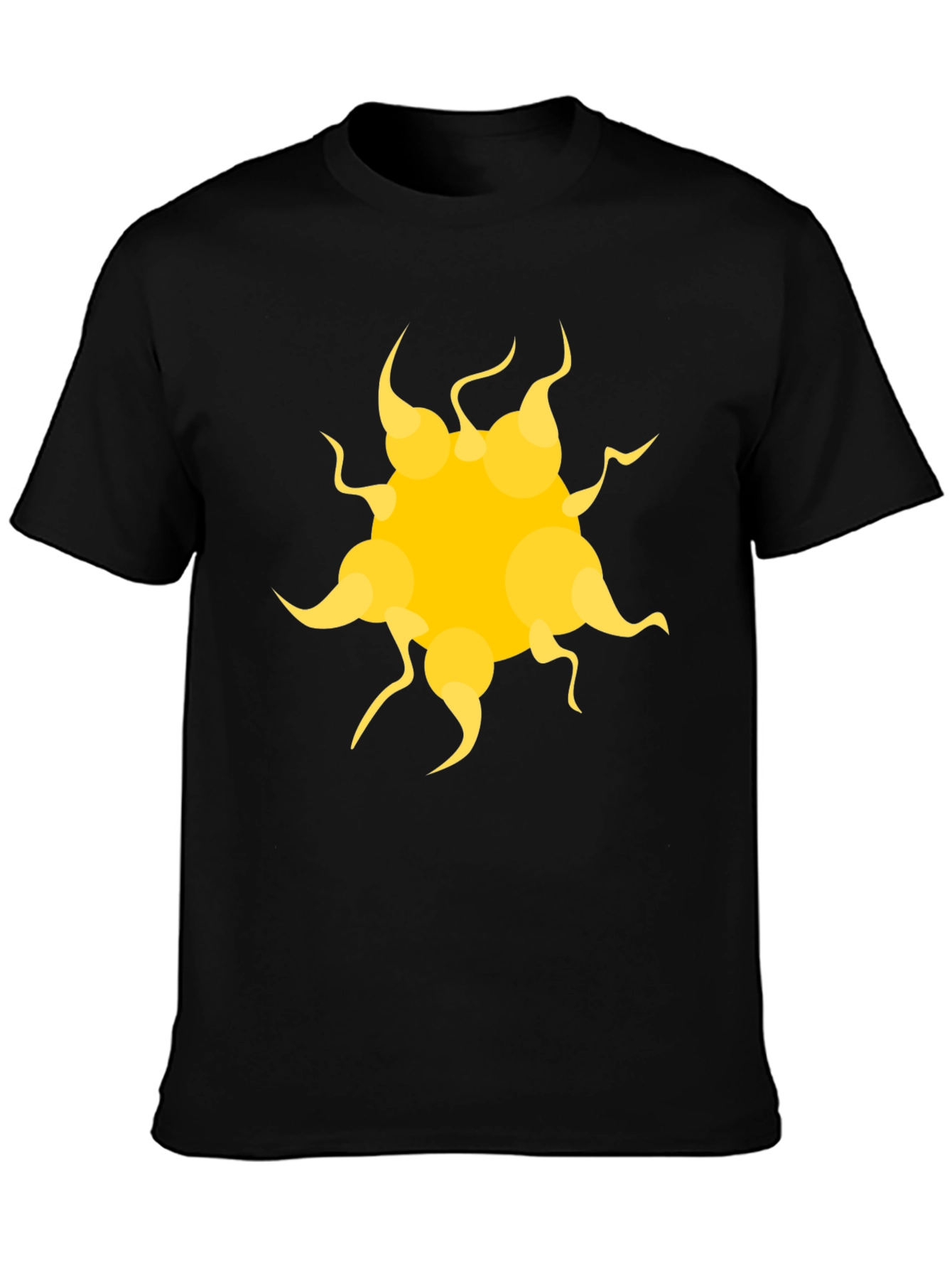 Graphic Sunburst Tee - Bold Yellow Design