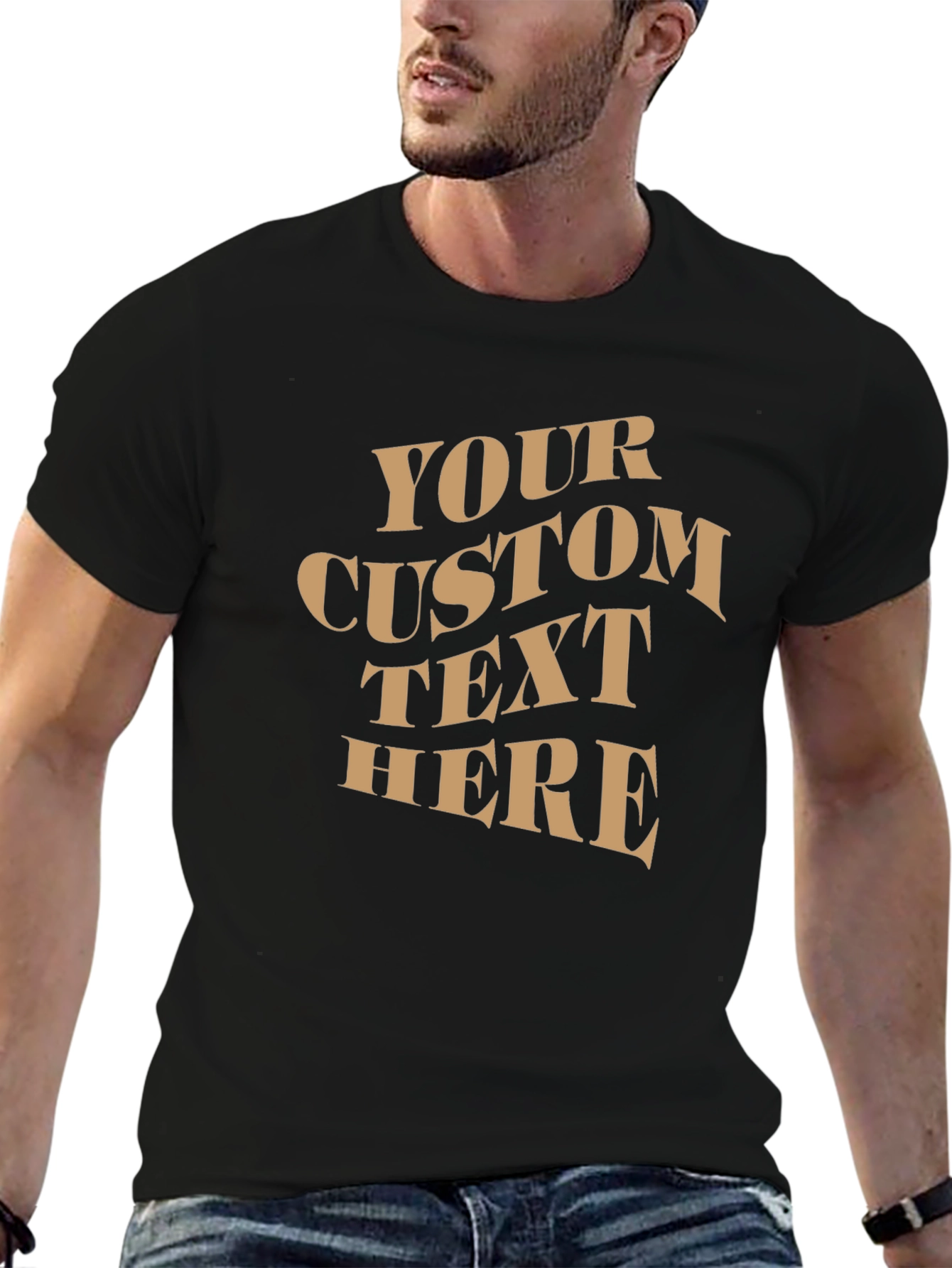 Custom Text T-Shirt - Black
