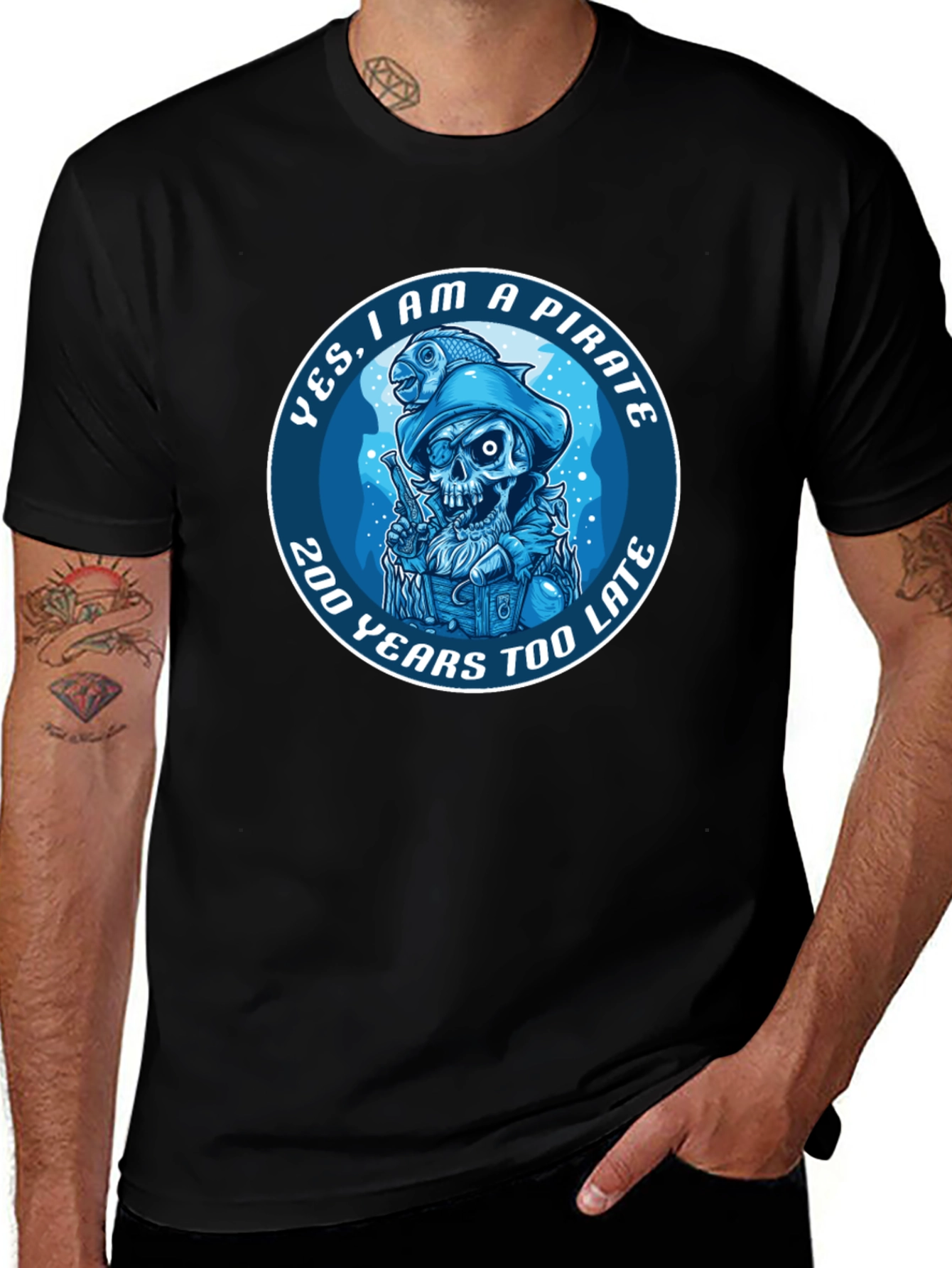 Pirate Graphic T-Shirt - 200 Years Too Late Tee