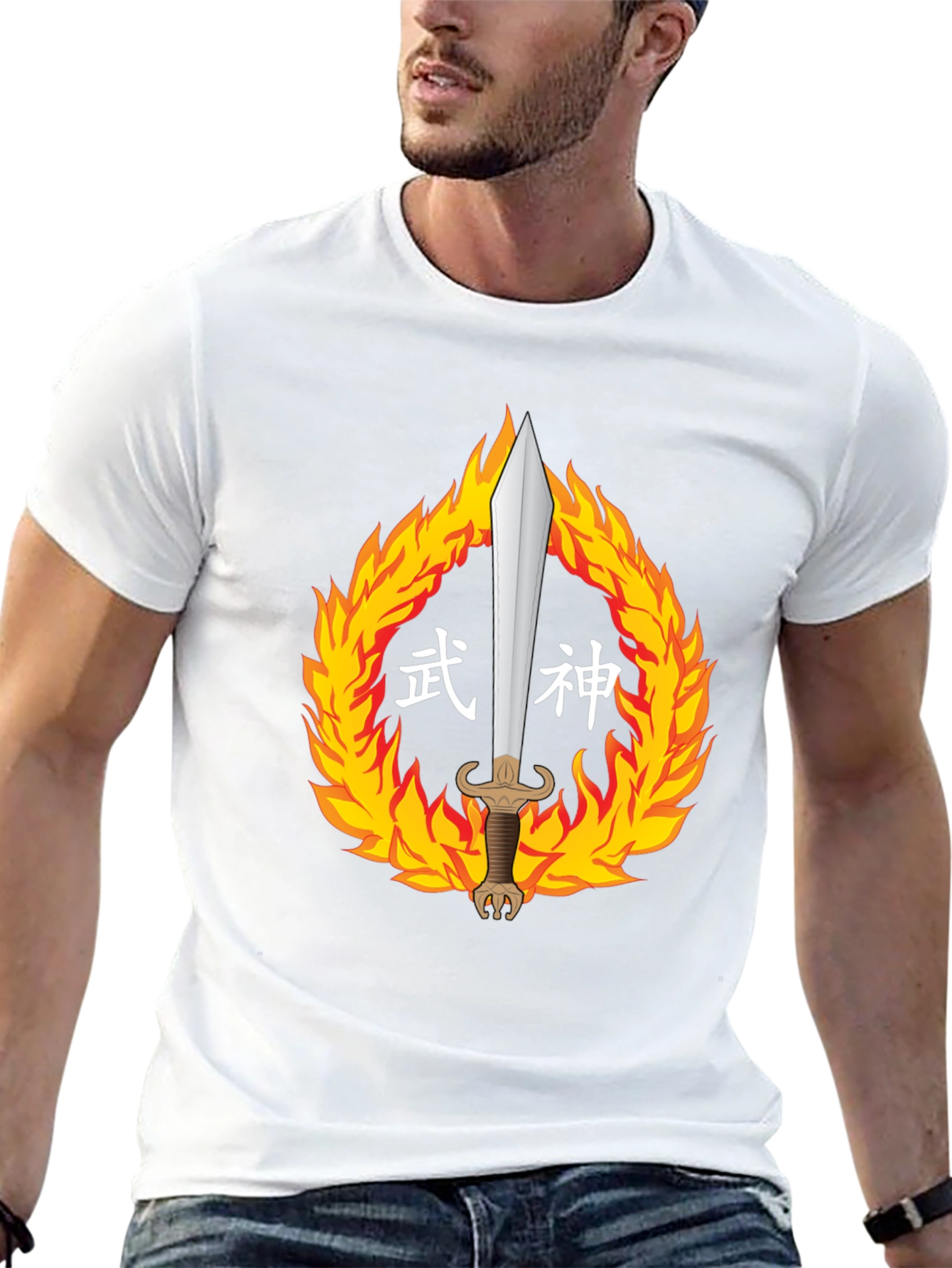 Warrior God Tee: Sword in Fire