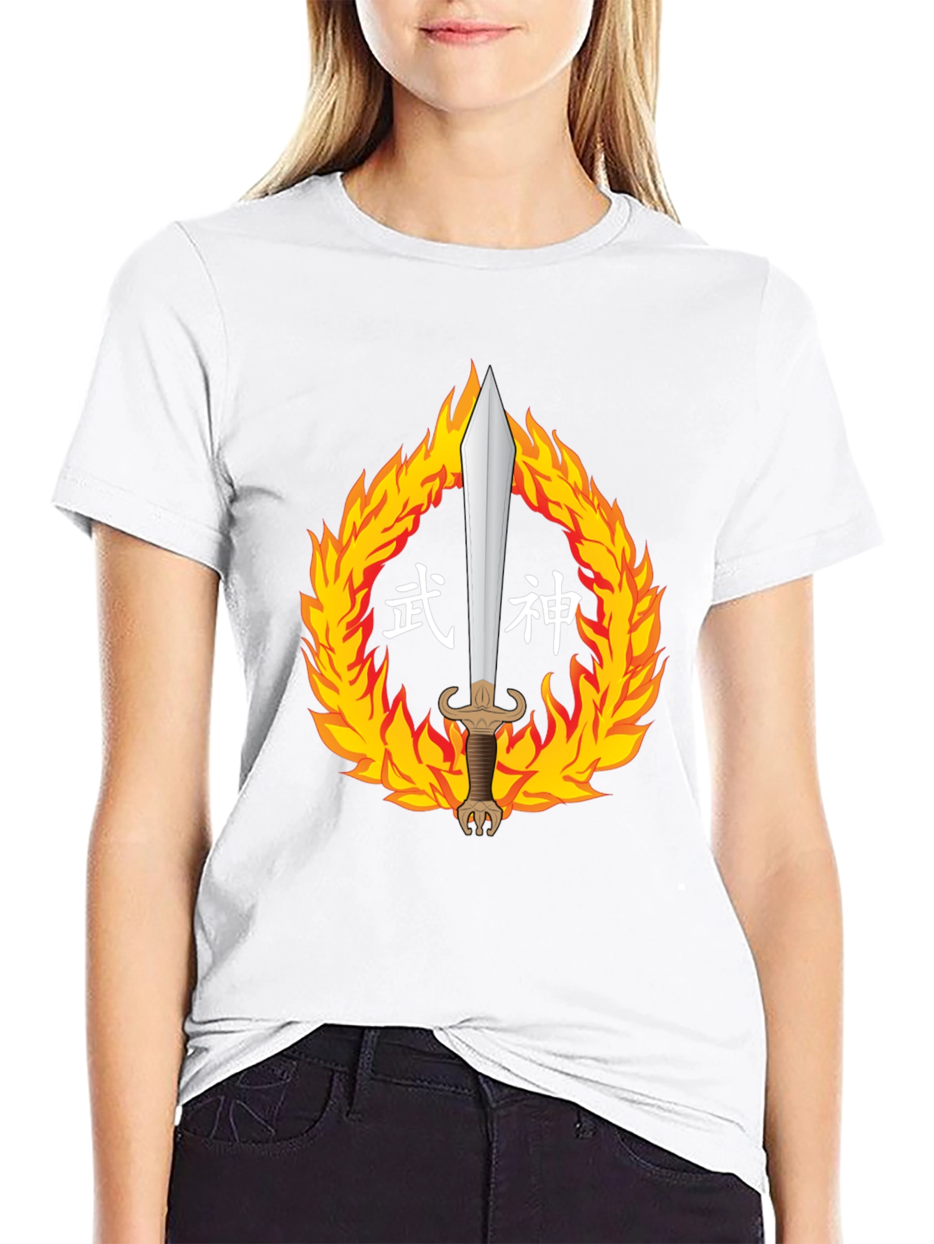 Warrior God Tee: Sword in Fire