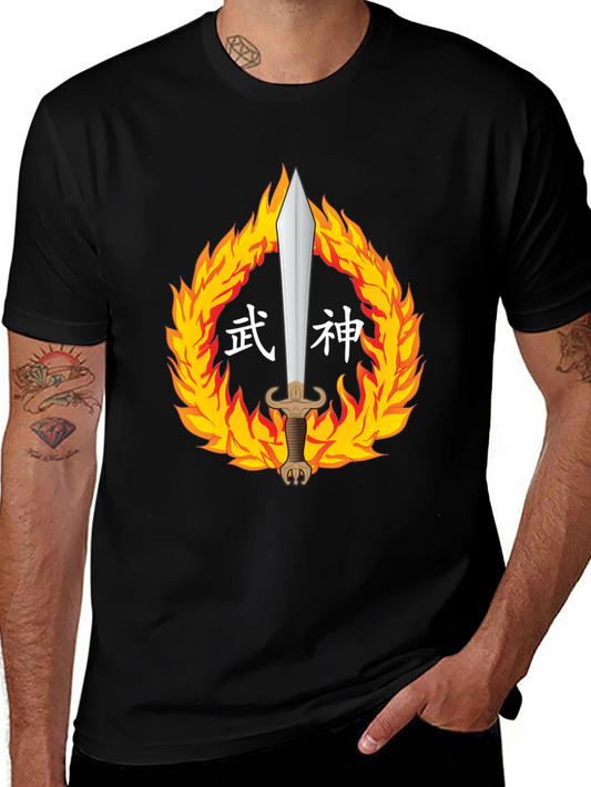 Warrior God Tee: Sword in Fire