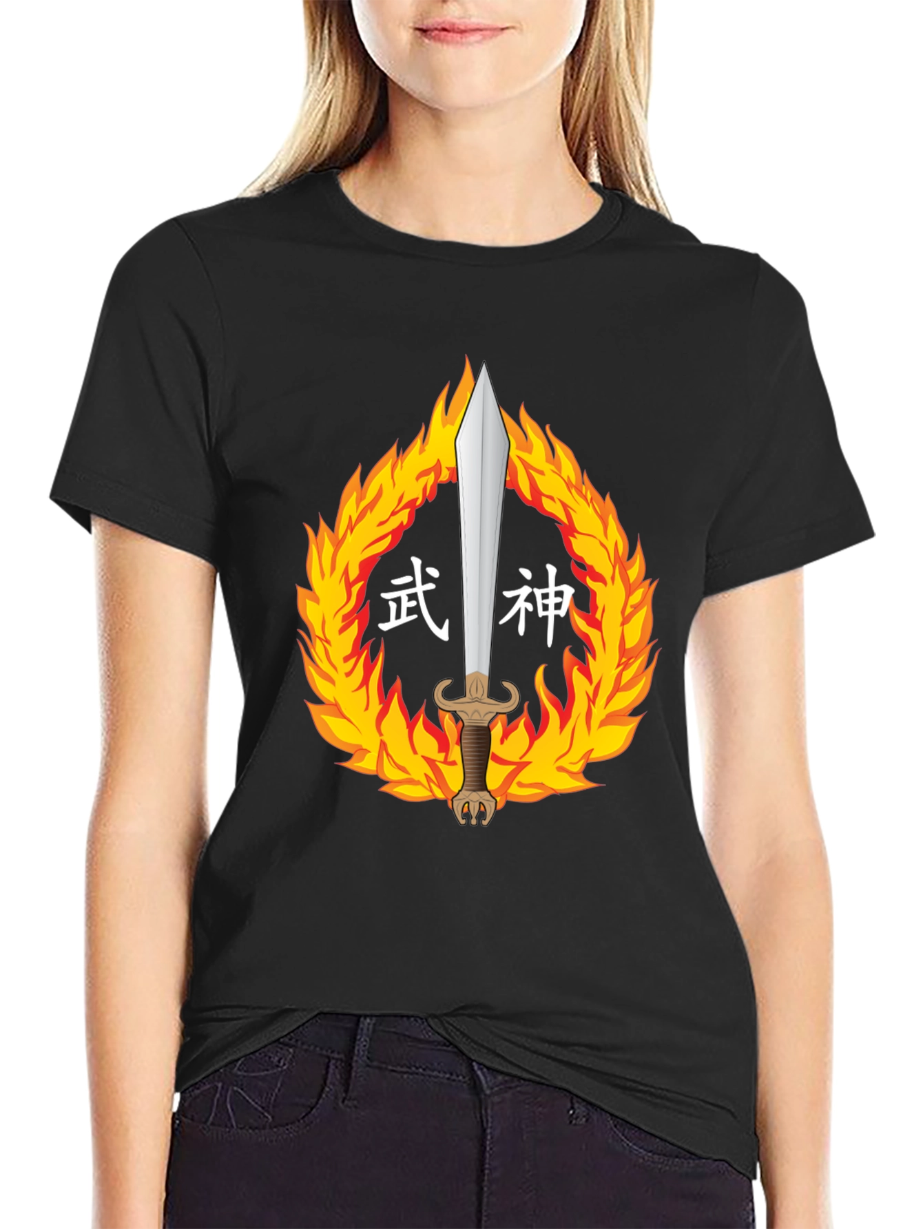 Warrior God Tee: Sword in Fire