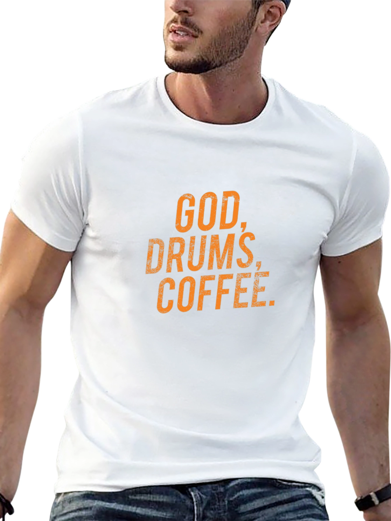 God Drums Coffee - Black Graphic Tee