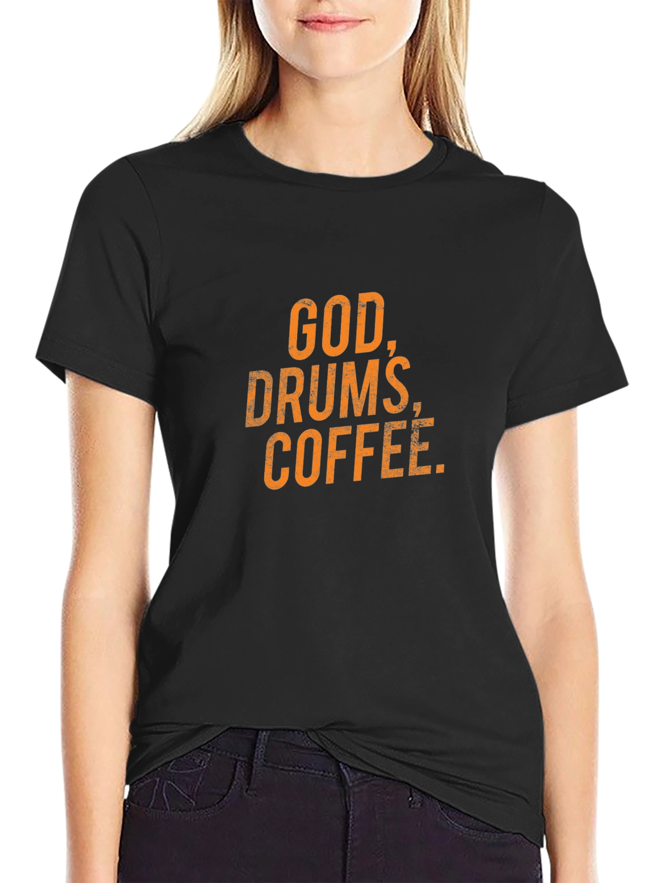 God Drums Coffee - Black Graphic Tee