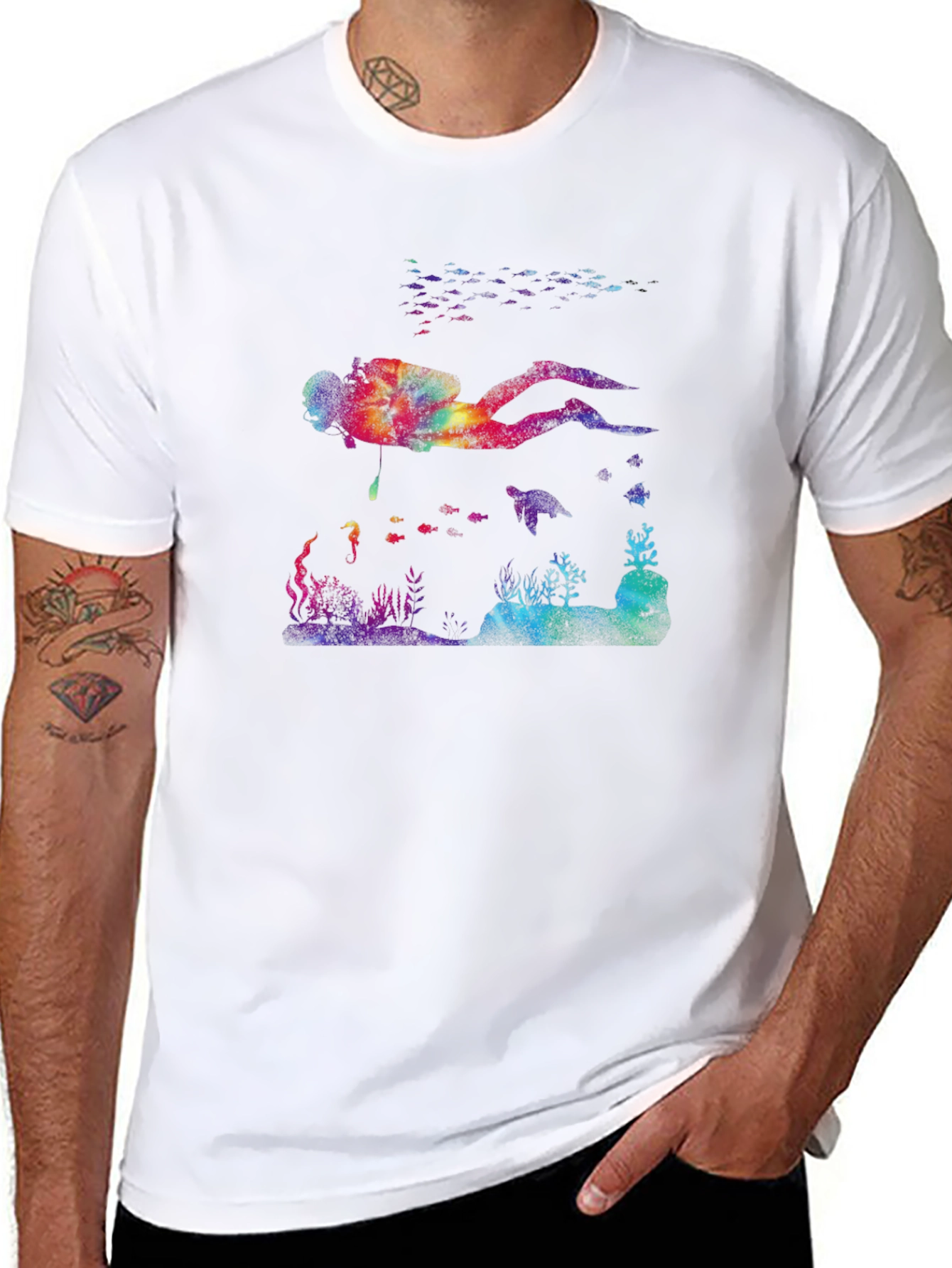 Scuba Diver Graphic Tee - Black