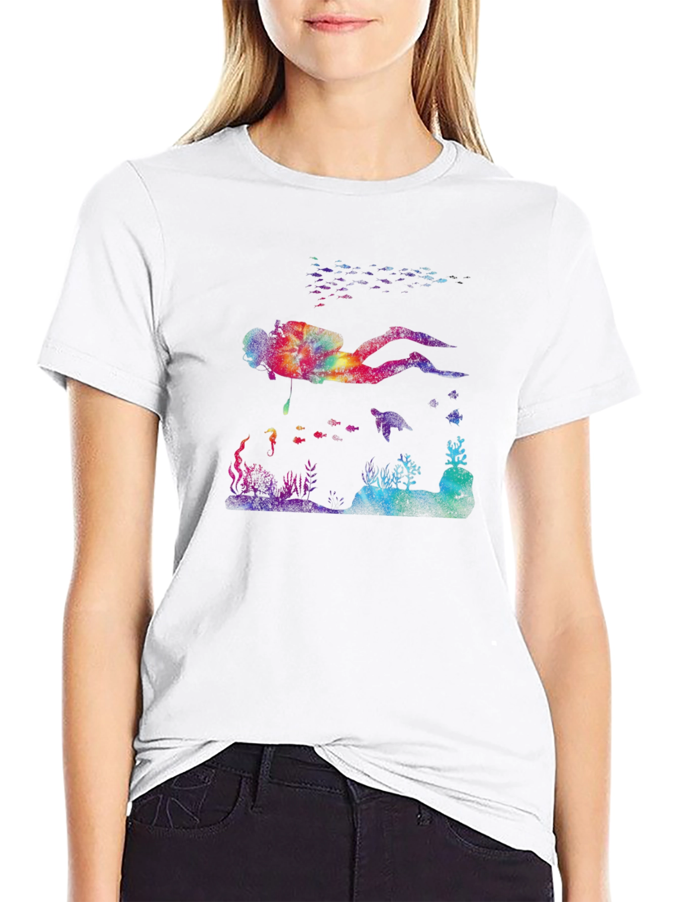 Scuba Diver Graphic Tee - Black