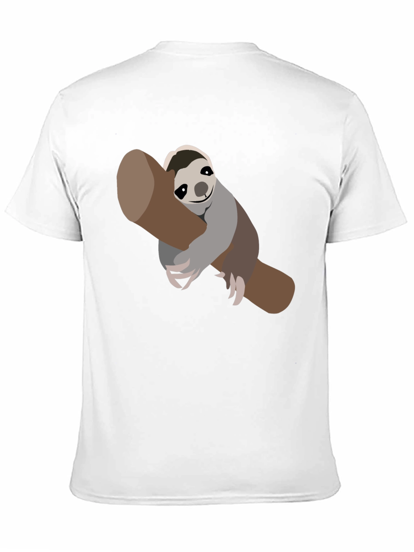 Cute Sloth on Branch Black T-Shirt