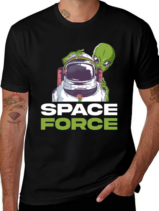 Space Force Alien Astronaut Graphic T-Shirt