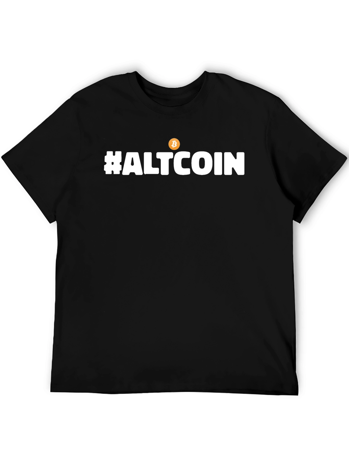 #Altcoin Bitcoin Cryptocurrency T-Shirt - Black Casual Fit