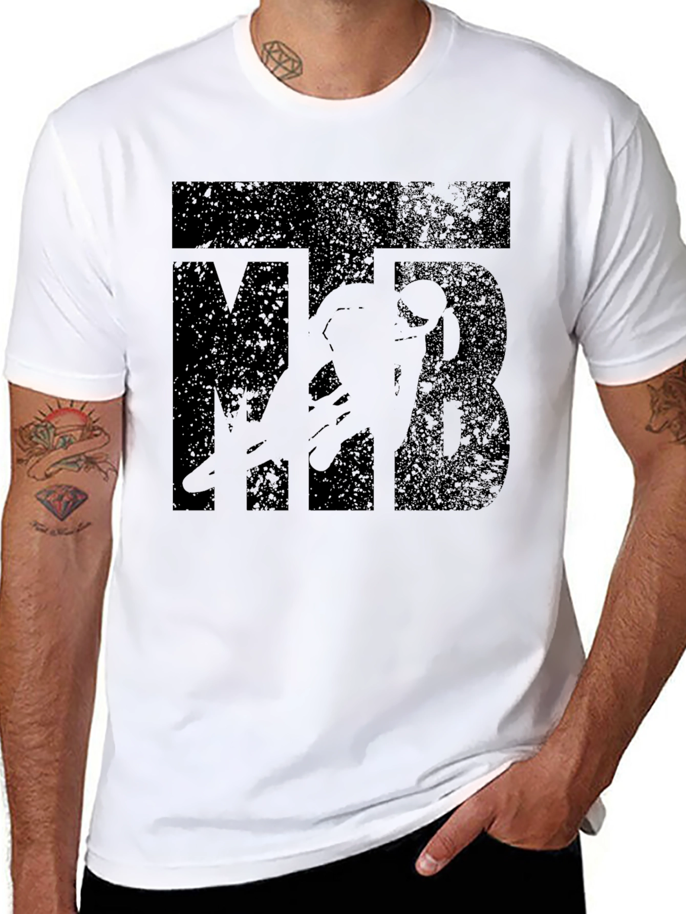 MTB Cyclist Graphic T-Shirt - Black