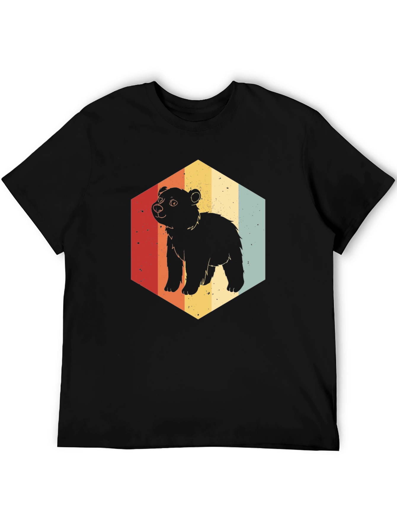 Retro Bear Hexagon Graphic Tee