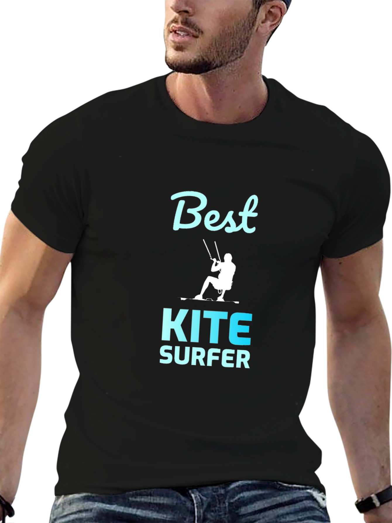 Best Kite Surfer Graphic Tee - Black