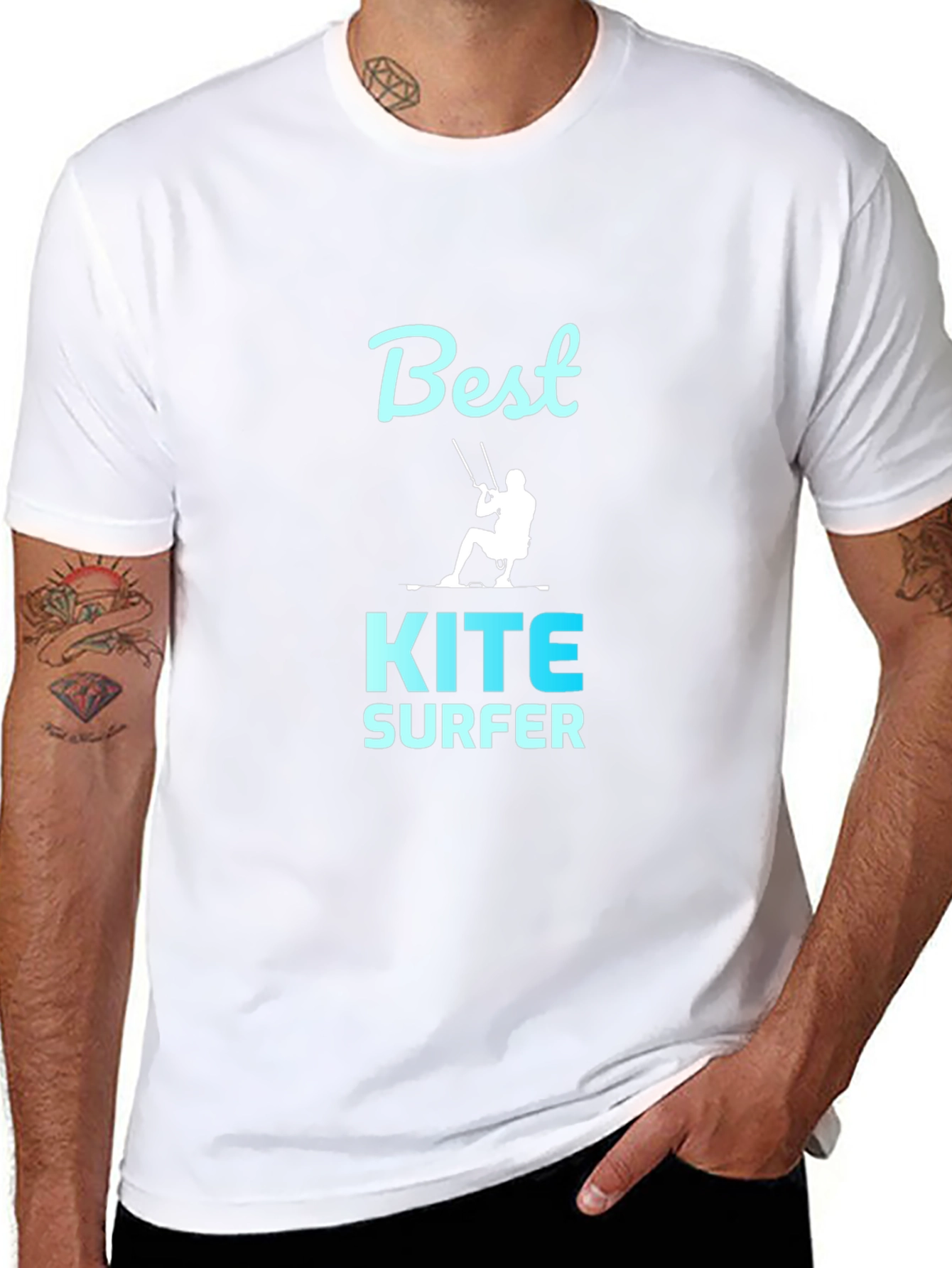 Best Kite Surfer Graphic Tee - Black