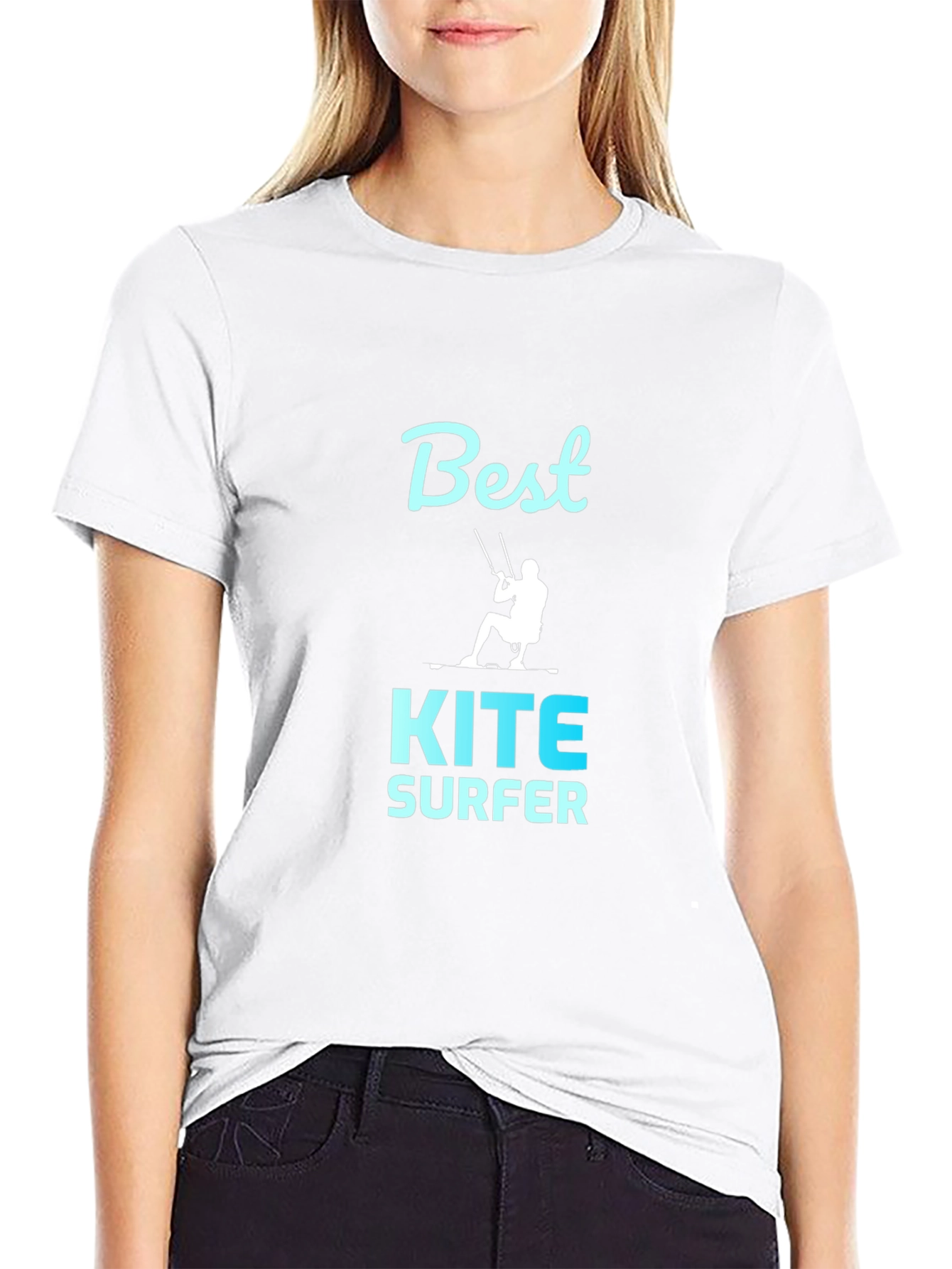 Best Kite Surfer Graphic Tee - Black