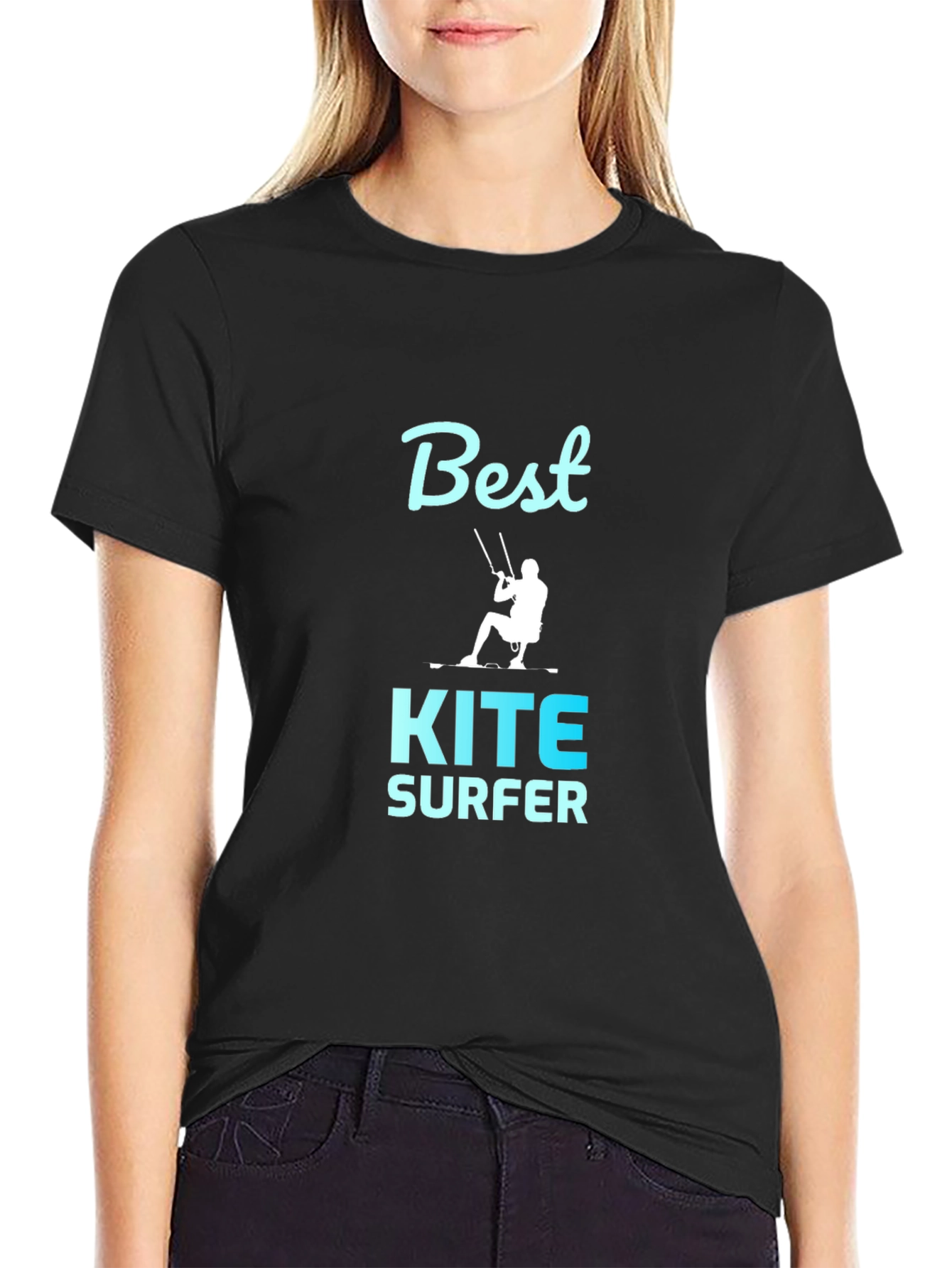 Best Kite Surfer Graphic Tee - Black