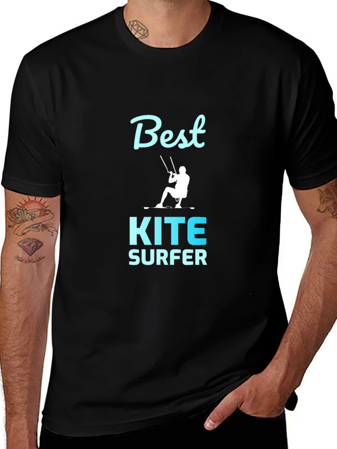 Best Kite Surfer Graphic Tee - Black