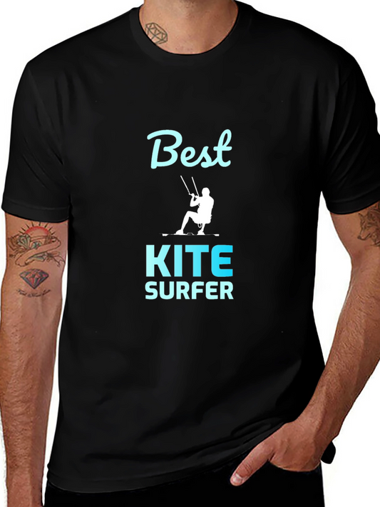 Best Kite Surfer Graphic Tee - Black