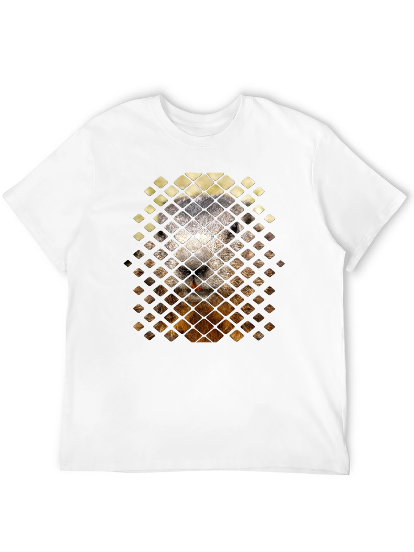 Groundhog Grid Tee - Unique Animal Graphic T-Shirt