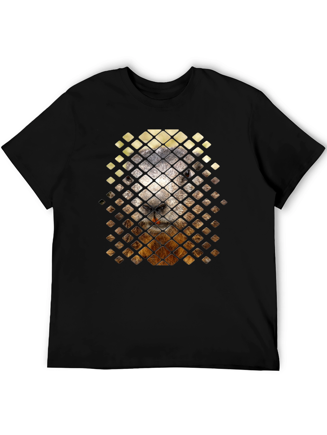Groundhog Grid Tee - Unique Animal Graphic T-Shirt