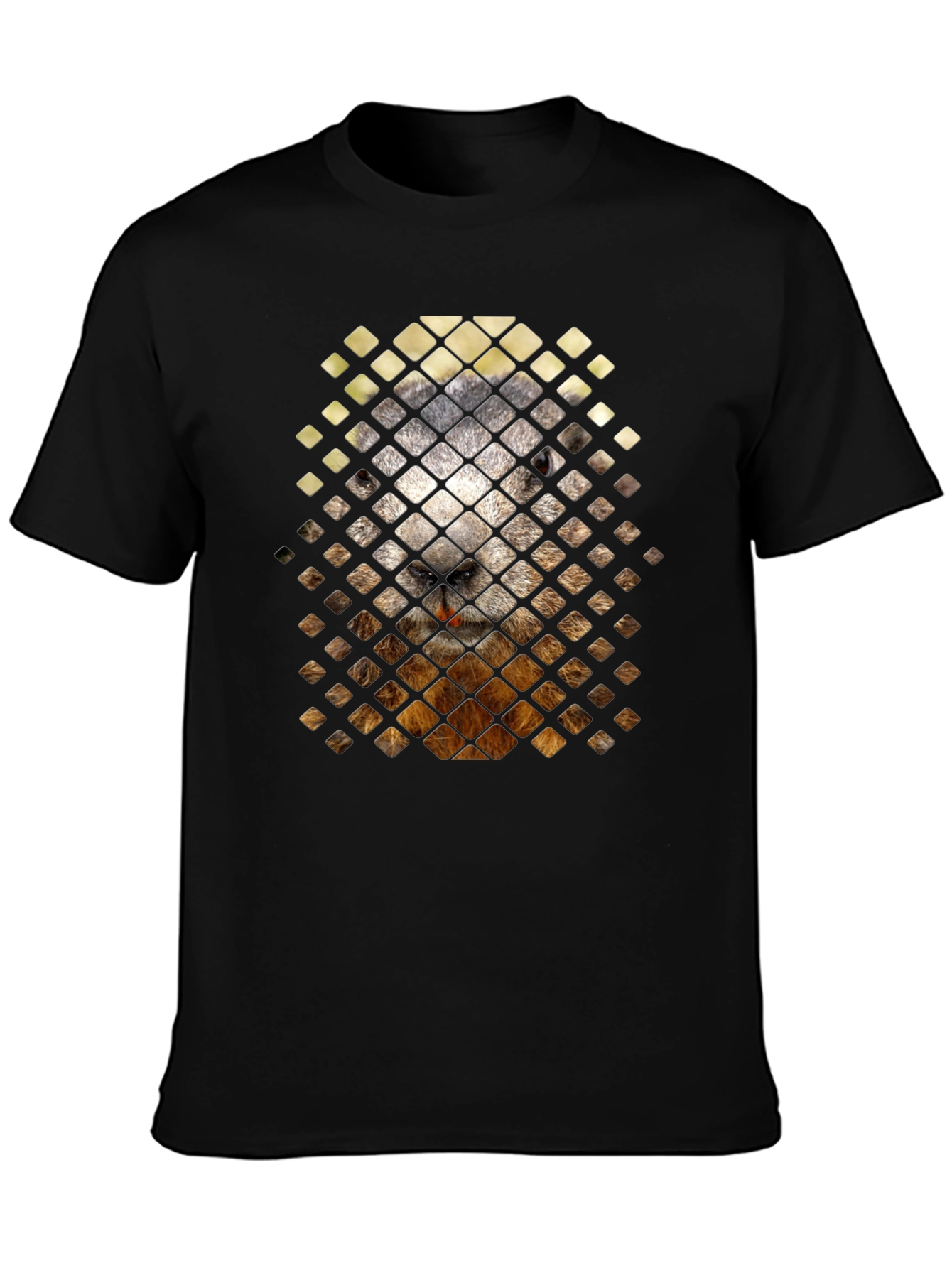 Groundhog Grid Tee - Unique Animal Graphic T-Shirt