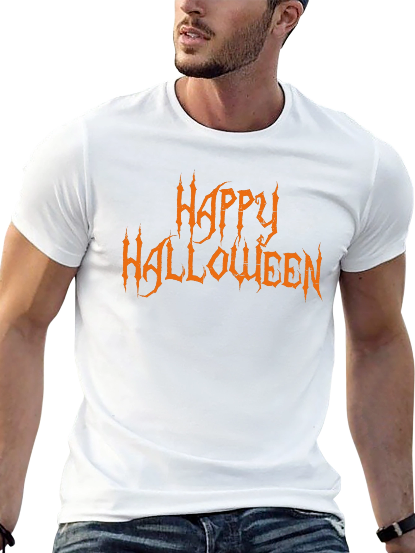 Happy Halloween Graphic Black T-Shirt