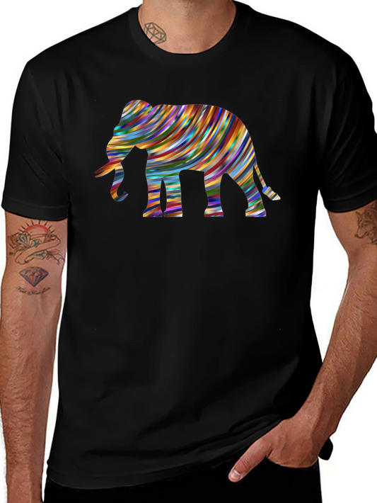 Colorful Elephant Graphic Tee - Unique Design