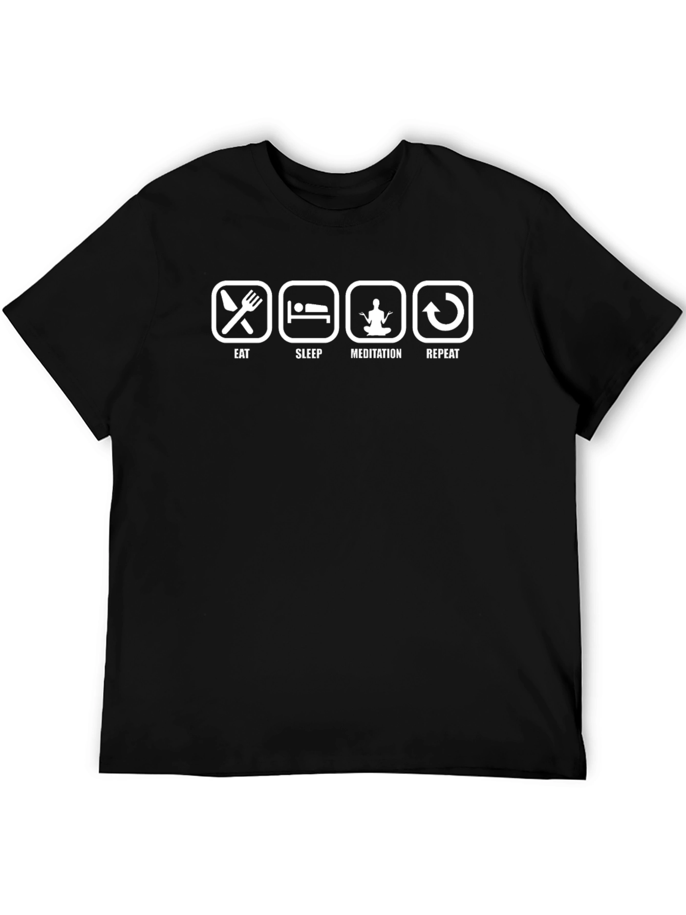 Eat Sleep Meditation Repeat Graphic T-Shirt