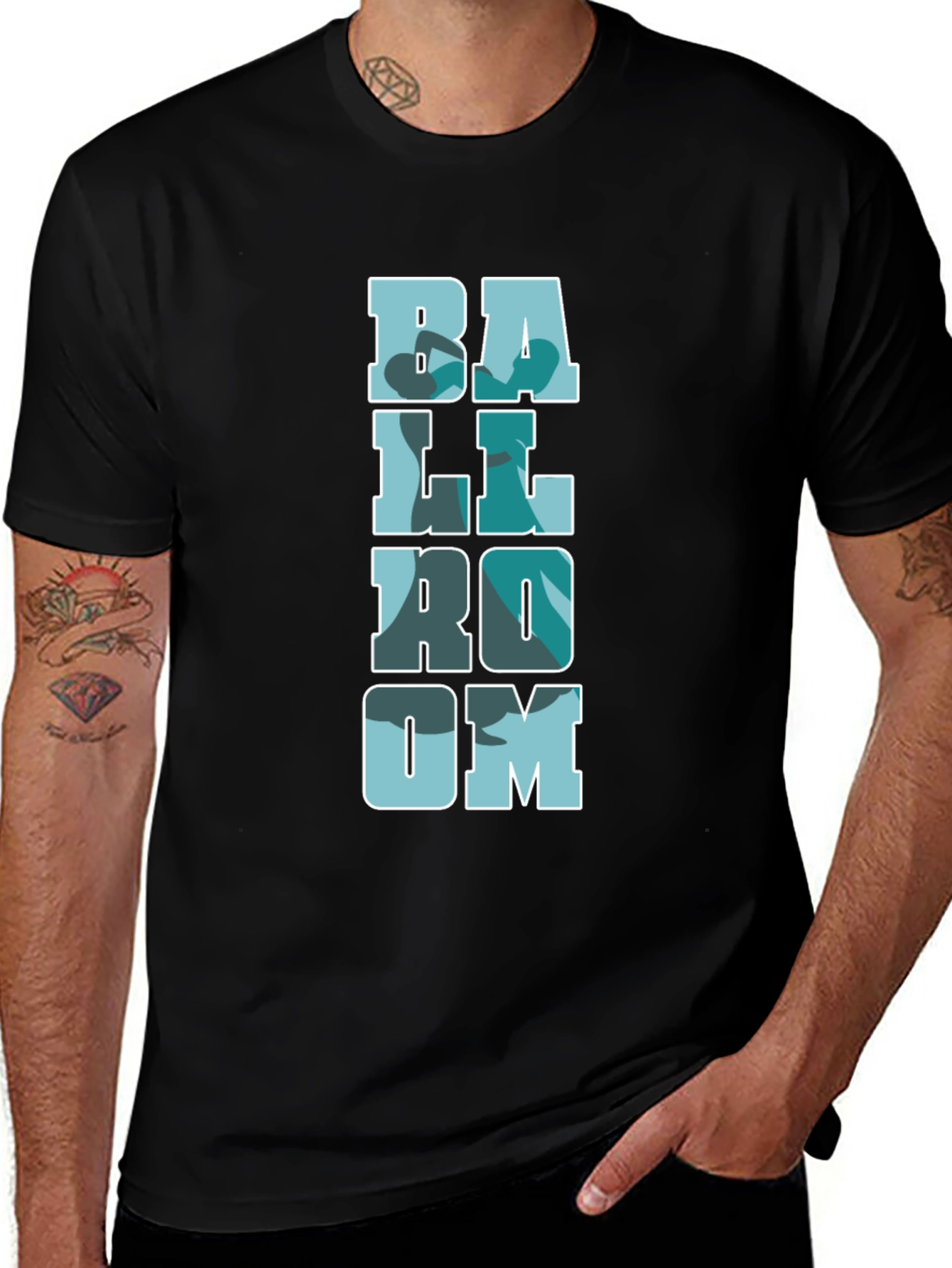 Ballroom Camo Print Black T-Shirt