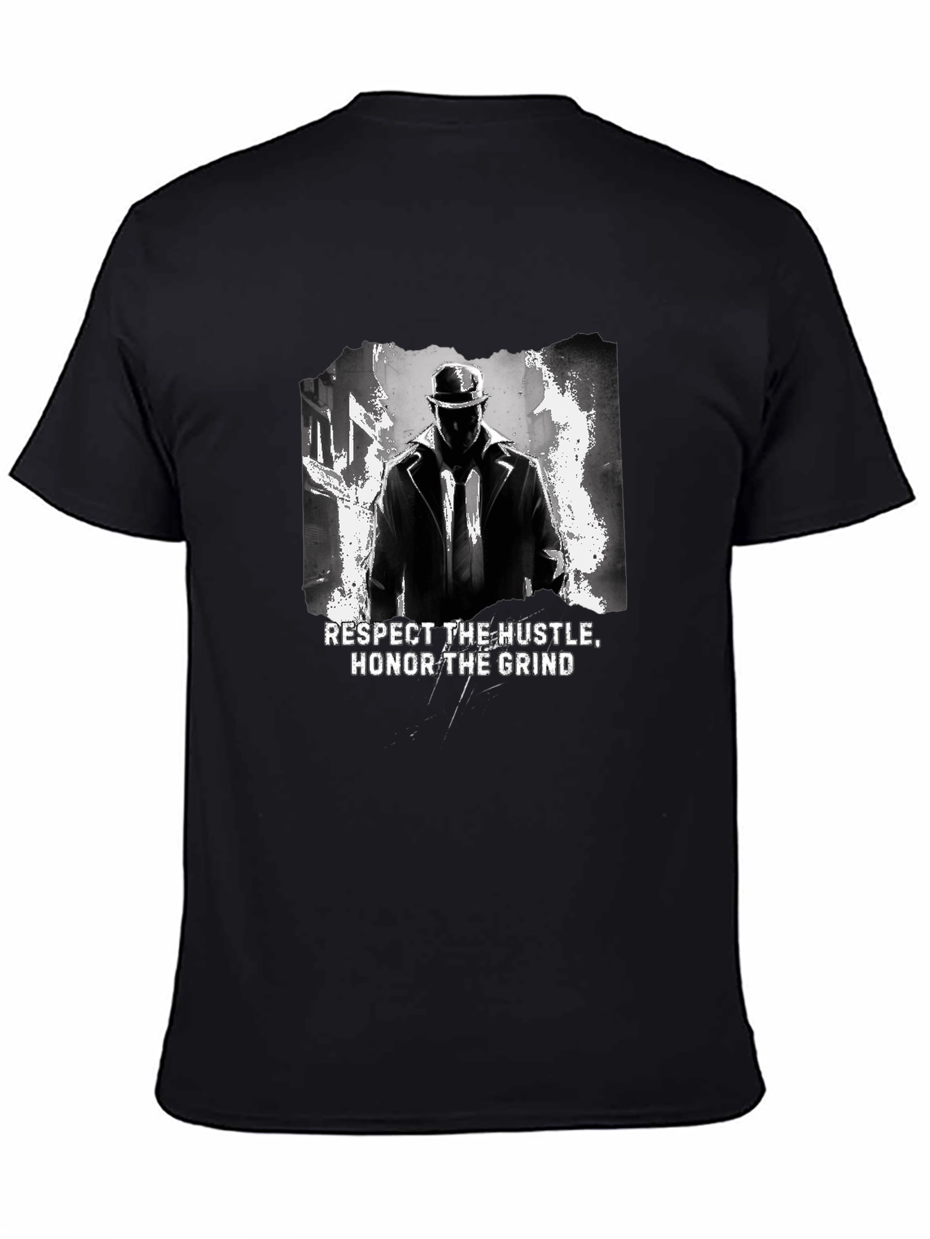Respect the Hustle Honor Grind Black Graphic Tee
