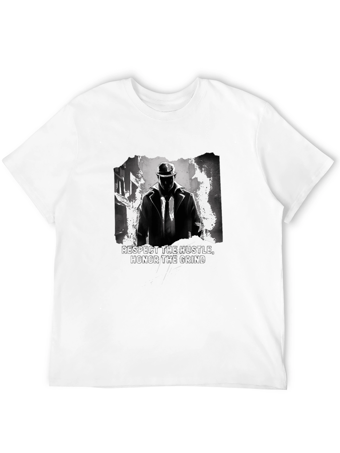 Respect the Hustle Honor Grind Black Graphic Tee