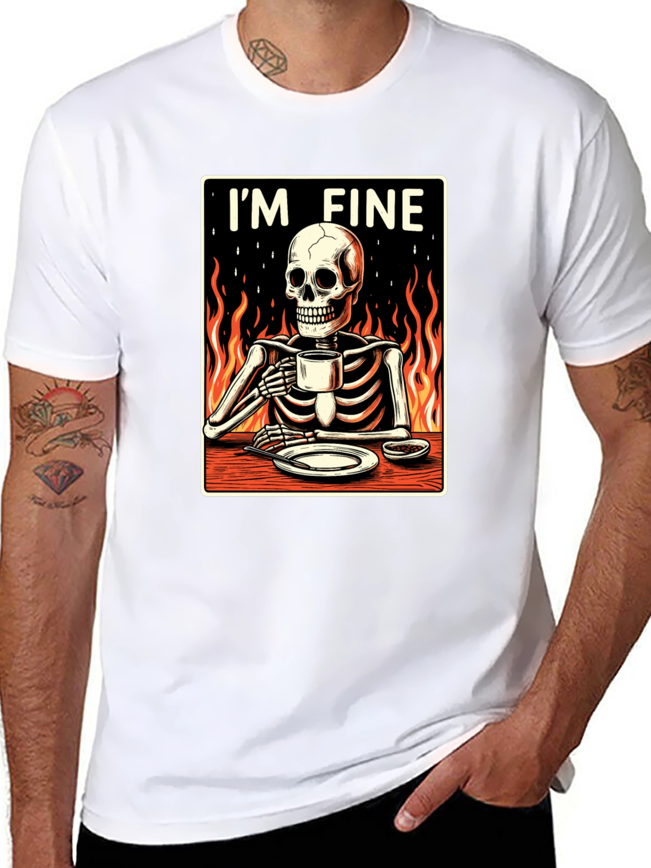 Im Fine Skeleton T-Shirt - Funny Graphic Tee