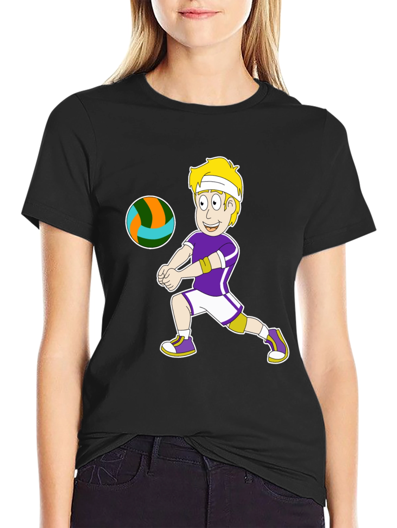 Volleyball Cartoon Graphic Tee