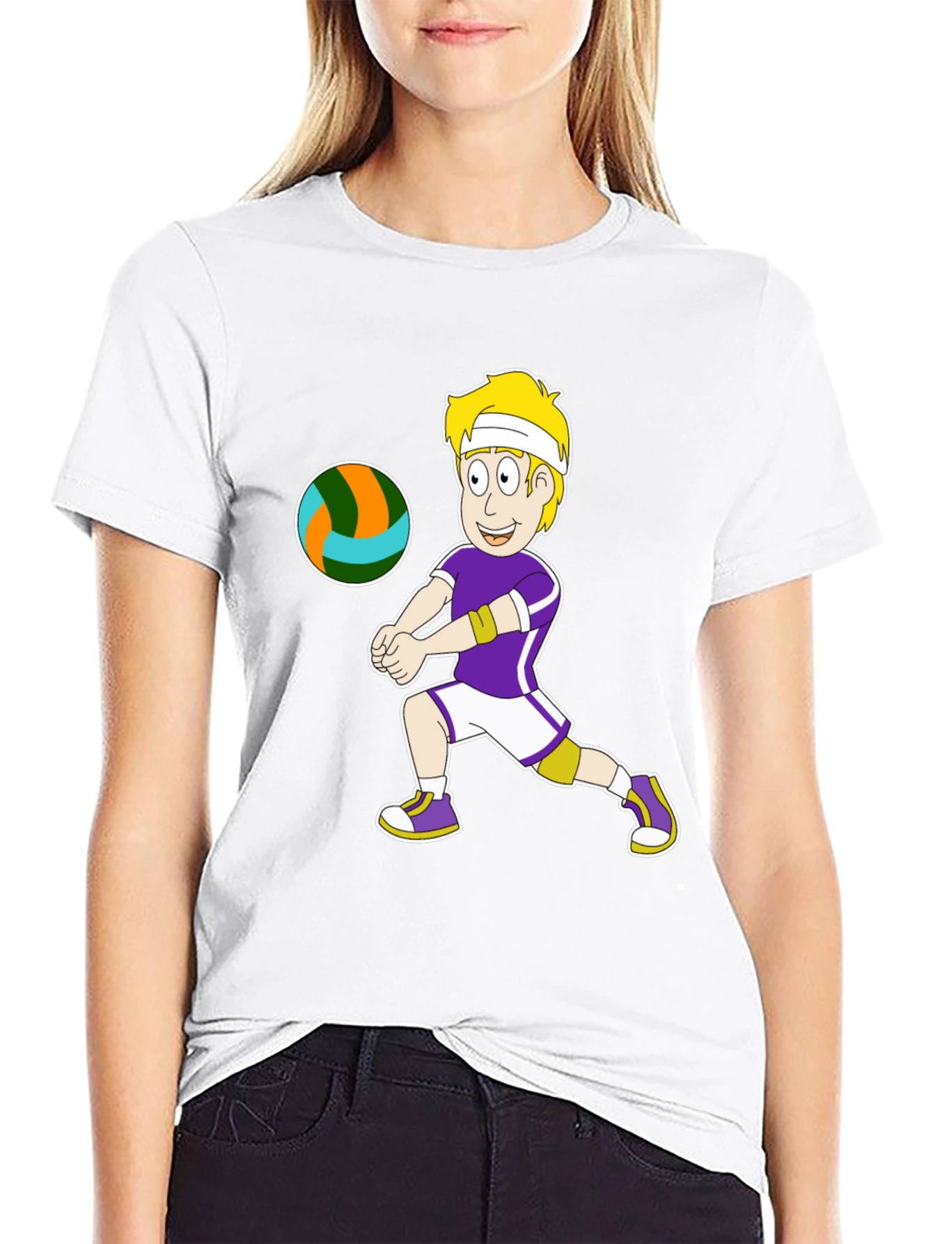 Volleyball Cartoon Graphic Tee