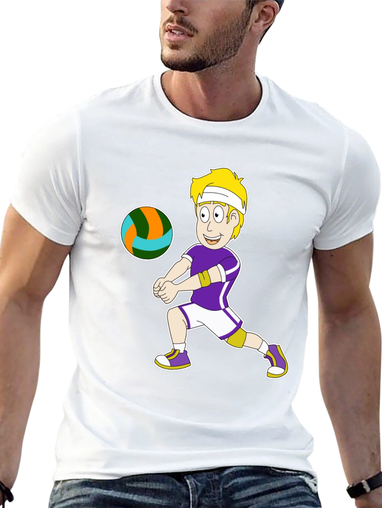 Volleyball Cartoon Graphic Tee