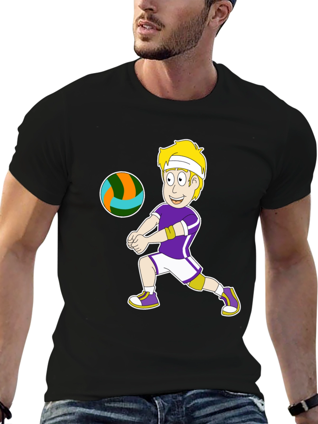 Volleyball Cartoon Graphic Tee