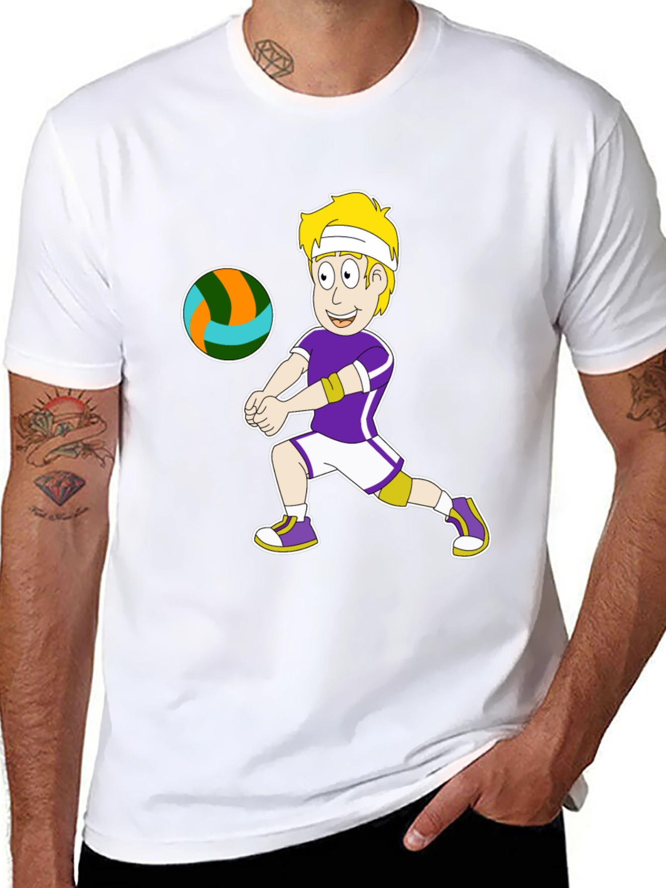 Volleyball Cartoon Graphic Tee