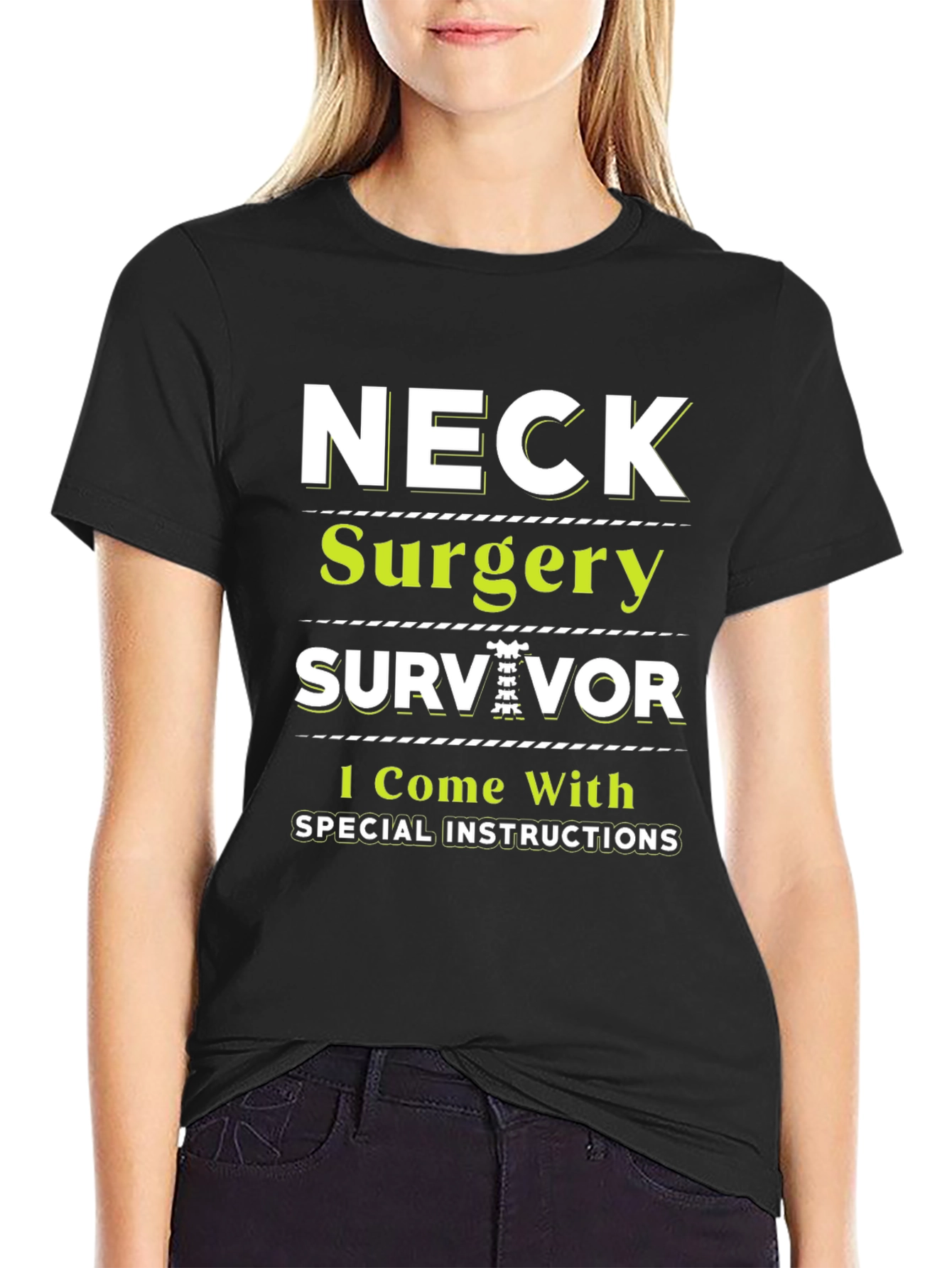 Neck Surgery Survivor T-Shirt - Special Instructions Tee