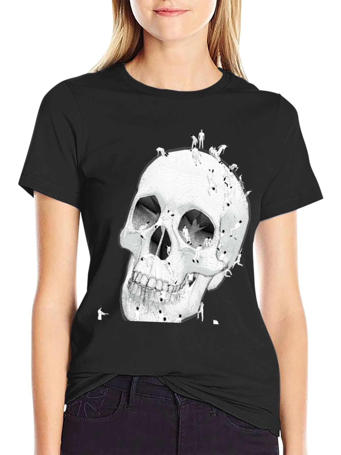 Skull Art Graphic T-Shirt - Black