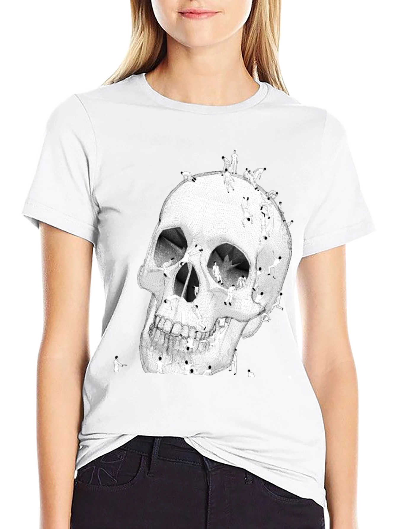 Skull Art Graphic T-Shirt - Black