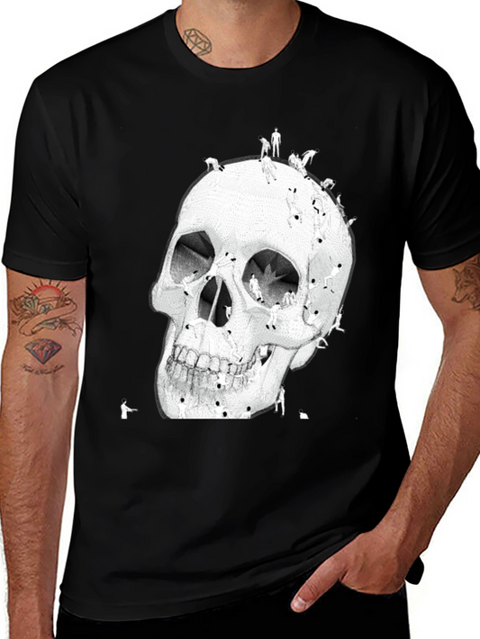 Skull Art Graphic T-Shirt - Black