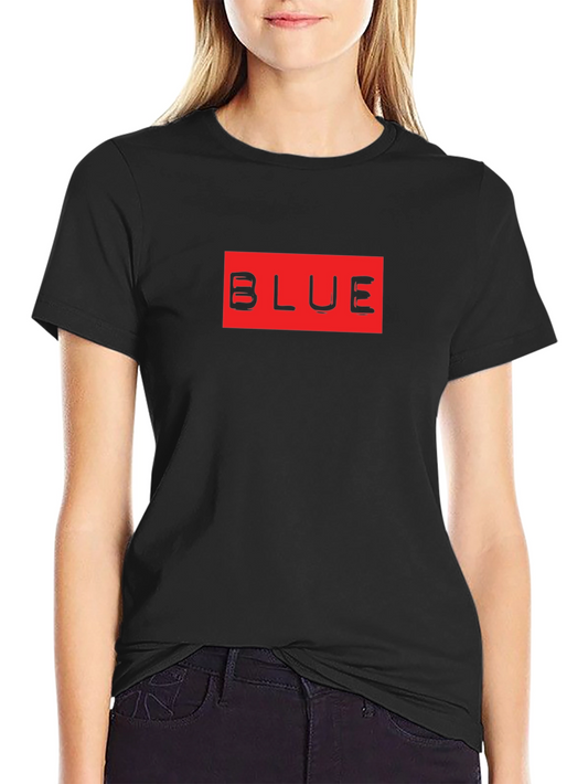 Black T-Shirt with Red BLUE Graphic