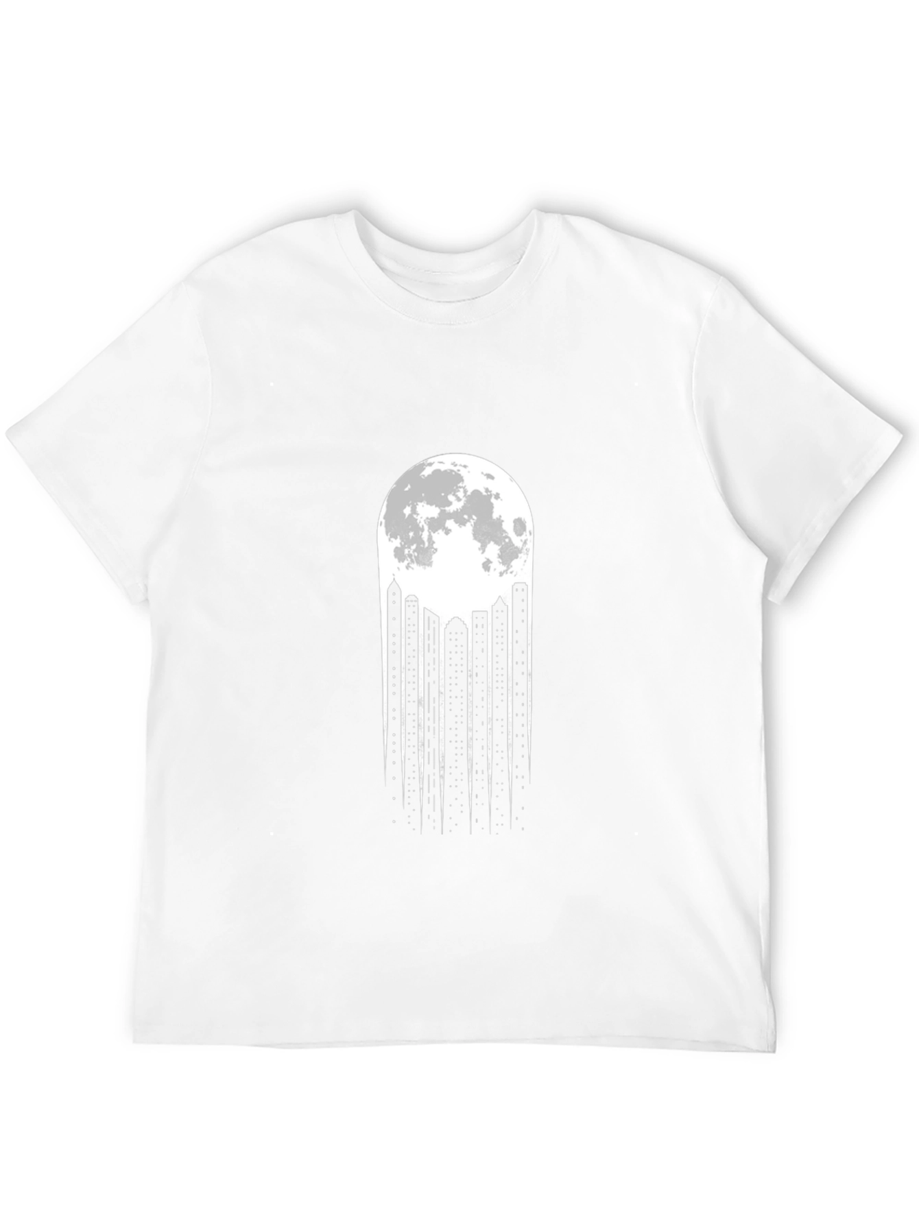 Moonlit Cityscape Black T-Shirt